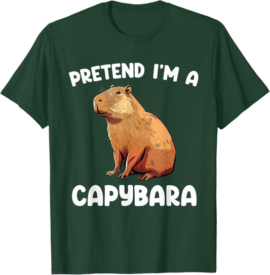 Pretend I'm A Capybara Funny Lazy Halloween Capybara Costume T-Shirt - T-Shirt | Forest