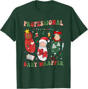 Professional Baby Wrapper NICU Mother Baby Nurse Christmas T-Shirt - T-Shirt | Forest