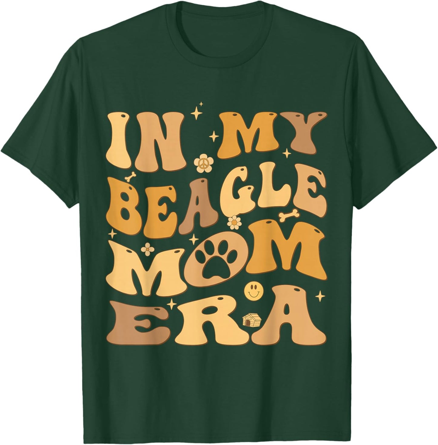 In My Beagle Mom Era Groovy T-Shirt - T-Shirt | Forest