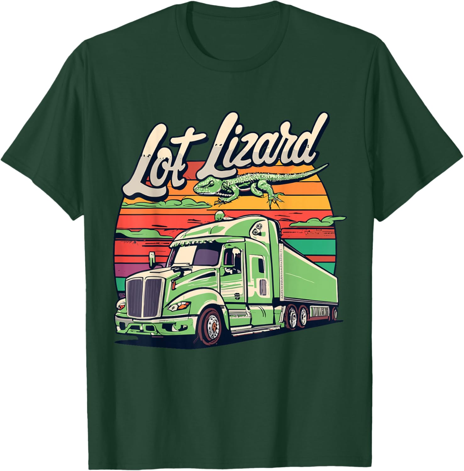 Lot Lizard, Truck Driver Adventure T-Shirt - T-Shirt | Forest