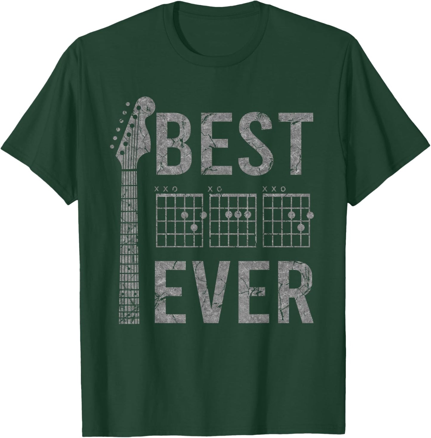 Best Dad Ever Chord Guitar Guitarist Father's Day Musician T-Shirt - T-Shirt | Forest