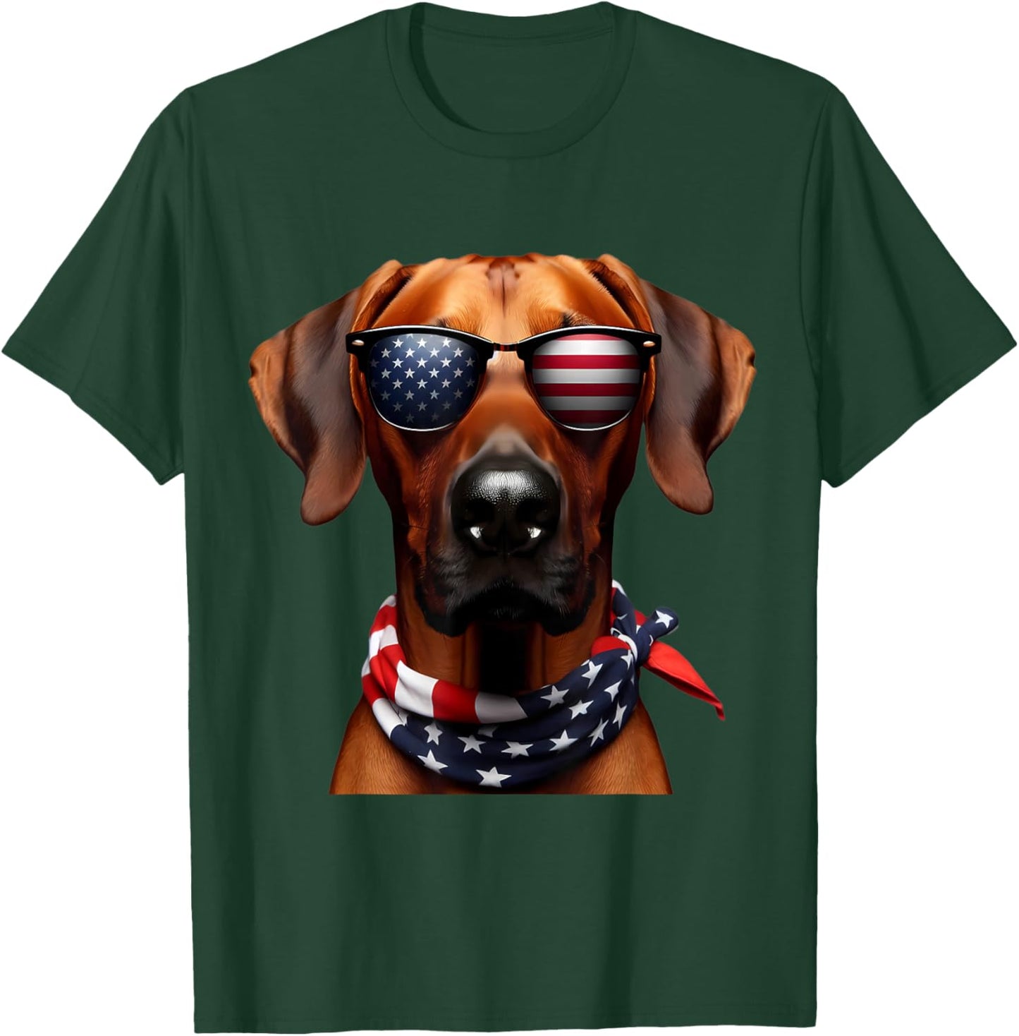 American Rhodesian Ridgeback Dog 4th Of July Owner Patriot T-Shirt - T-Shirt | Forest