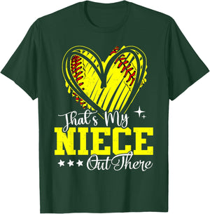 That's My Niece Out There Softball Heart T-Shirt - T-Shirt | Forest