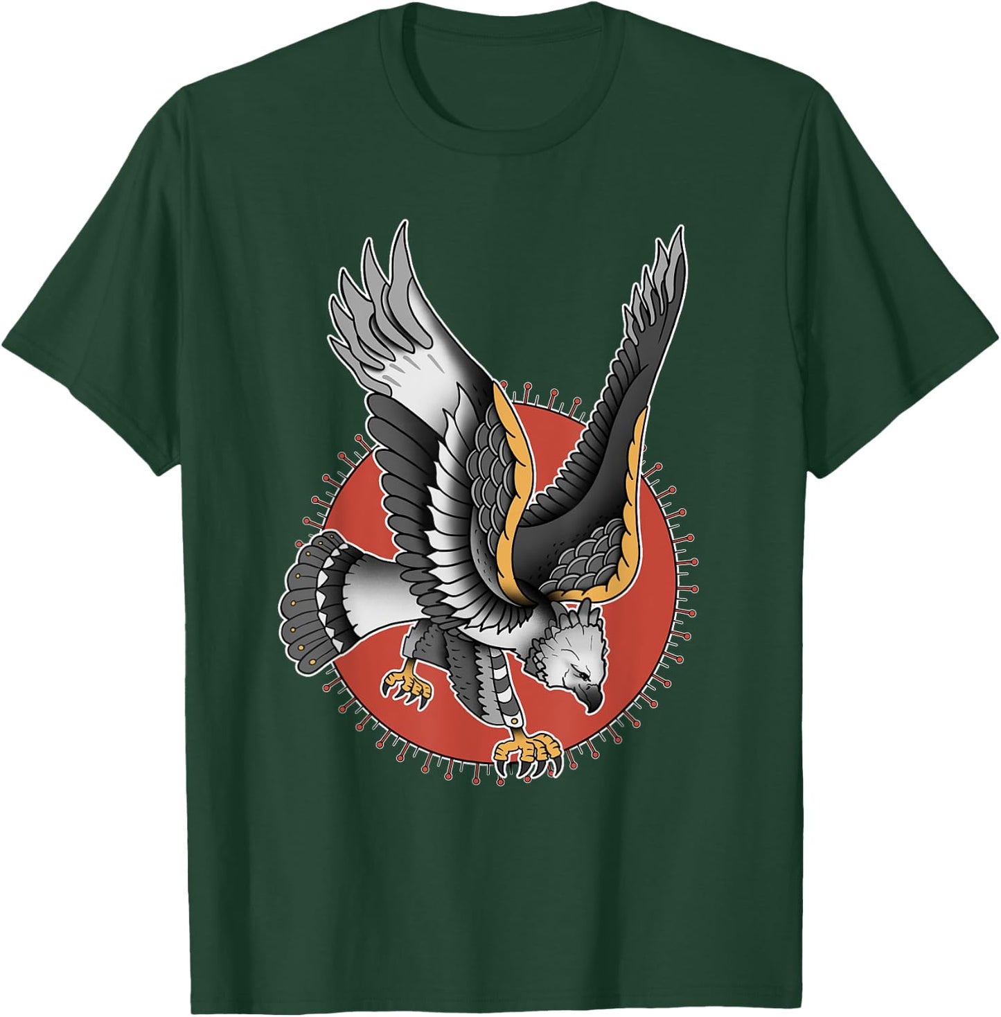 Vintage American Traditional Harpy Eagle Tattoo T-Shirt - T-Shirt | Forest