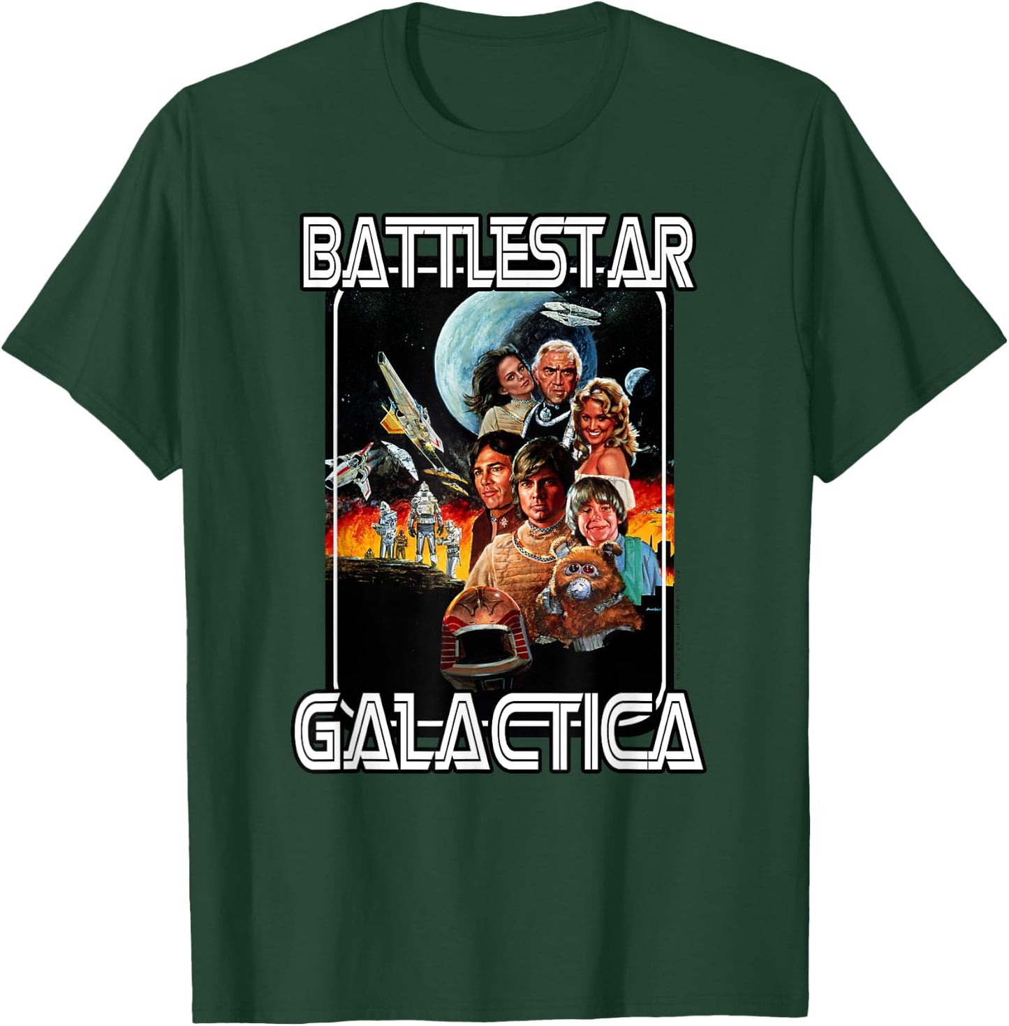 Battlestar Galactica Retro Poster T-Shirt - T-Shirt | Forest