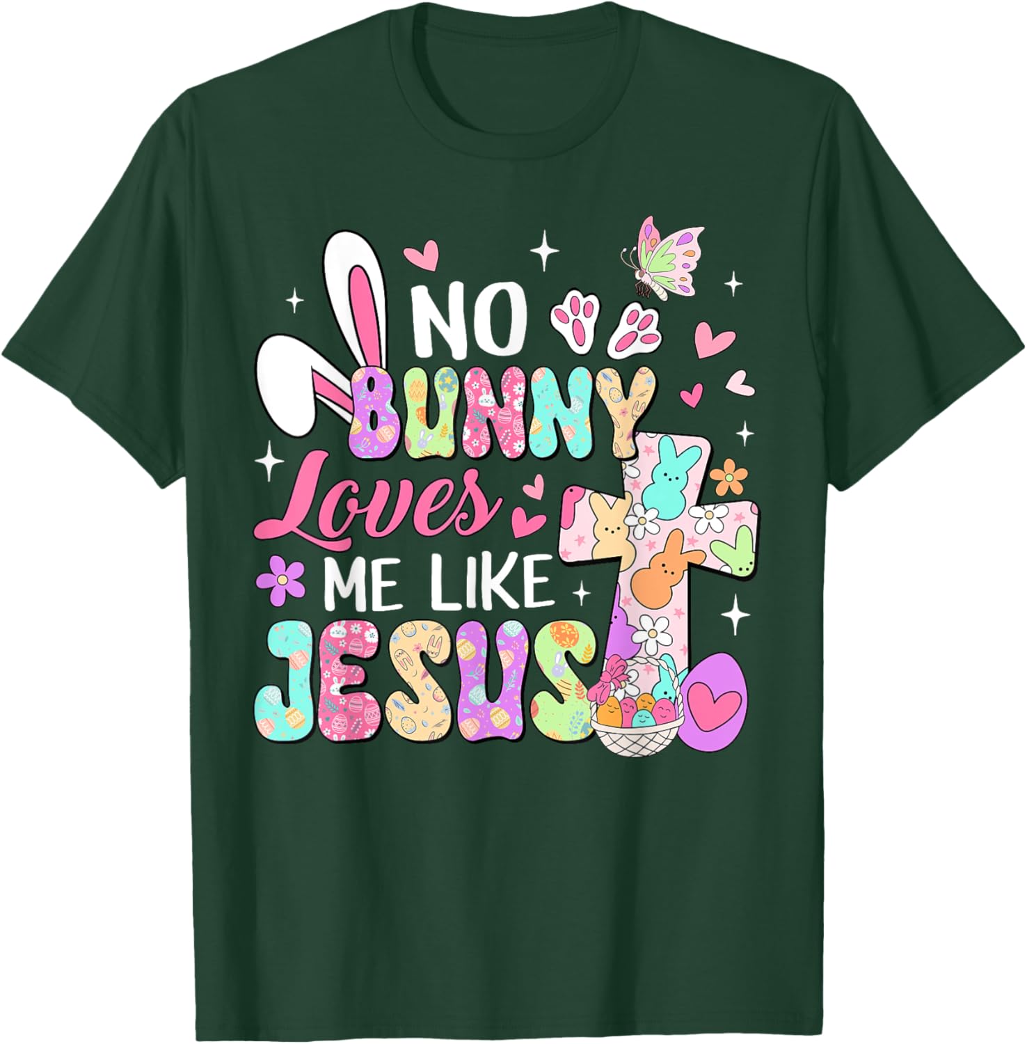 No Bunny Loves Me Like Jesus Religious Easter Christian Kids T-Shirt - T-Shirt | Forest