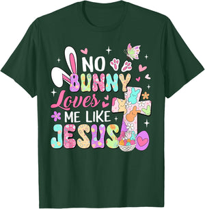 No Bunny Loves Me Like Jesus Religious Easter Christian Kids T-Shirt - T-Shirt | Forest