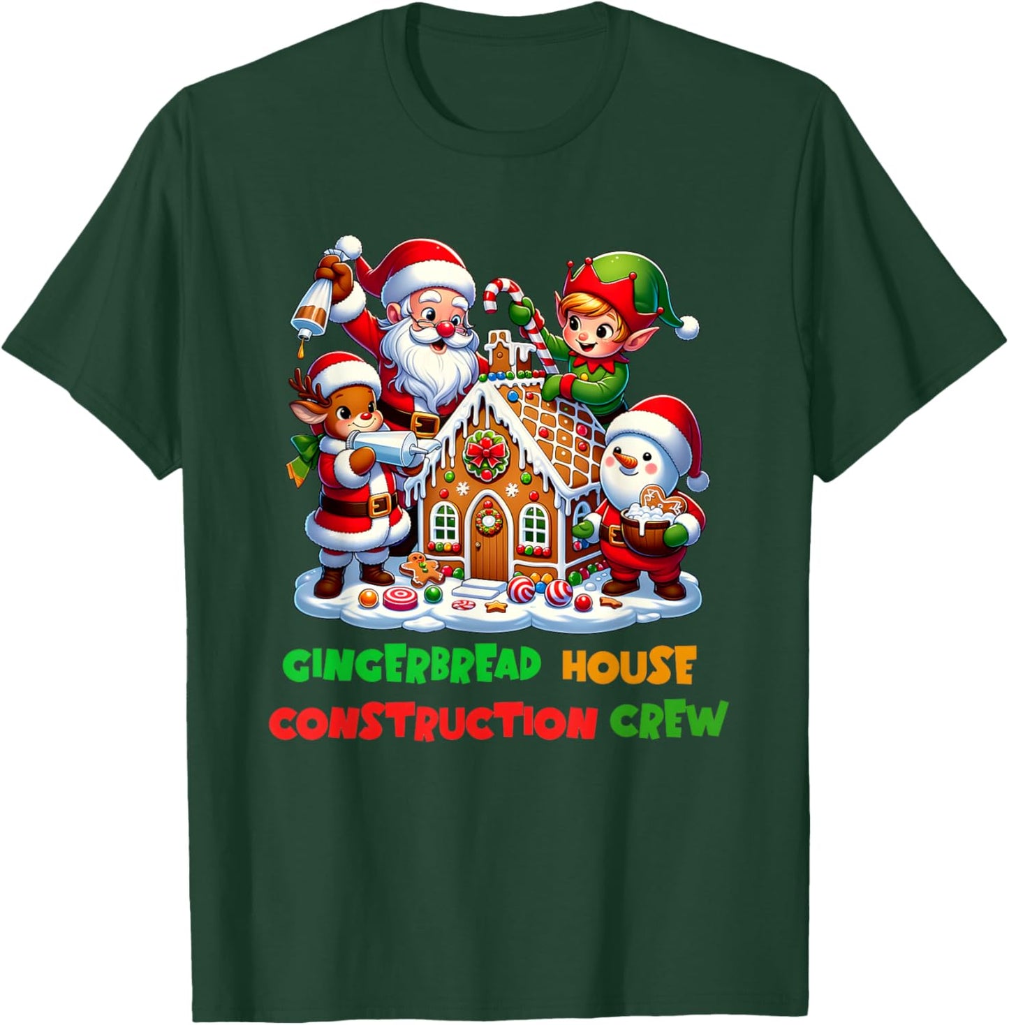 Gingerbread House Construction Crew T-Shirt - T-Shirt | Forest