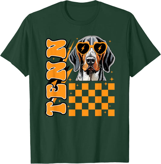 Tennessee Orange White Hound Dog Vintage, TN Orange Blooded Men Women Kids T-Shirt - T-Shirt | Forest