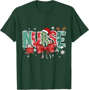 Christmas Christmas Nurse Family Humorous - , Black, Small, Short Sleeve T-Shirt - T-Shirt | Forest