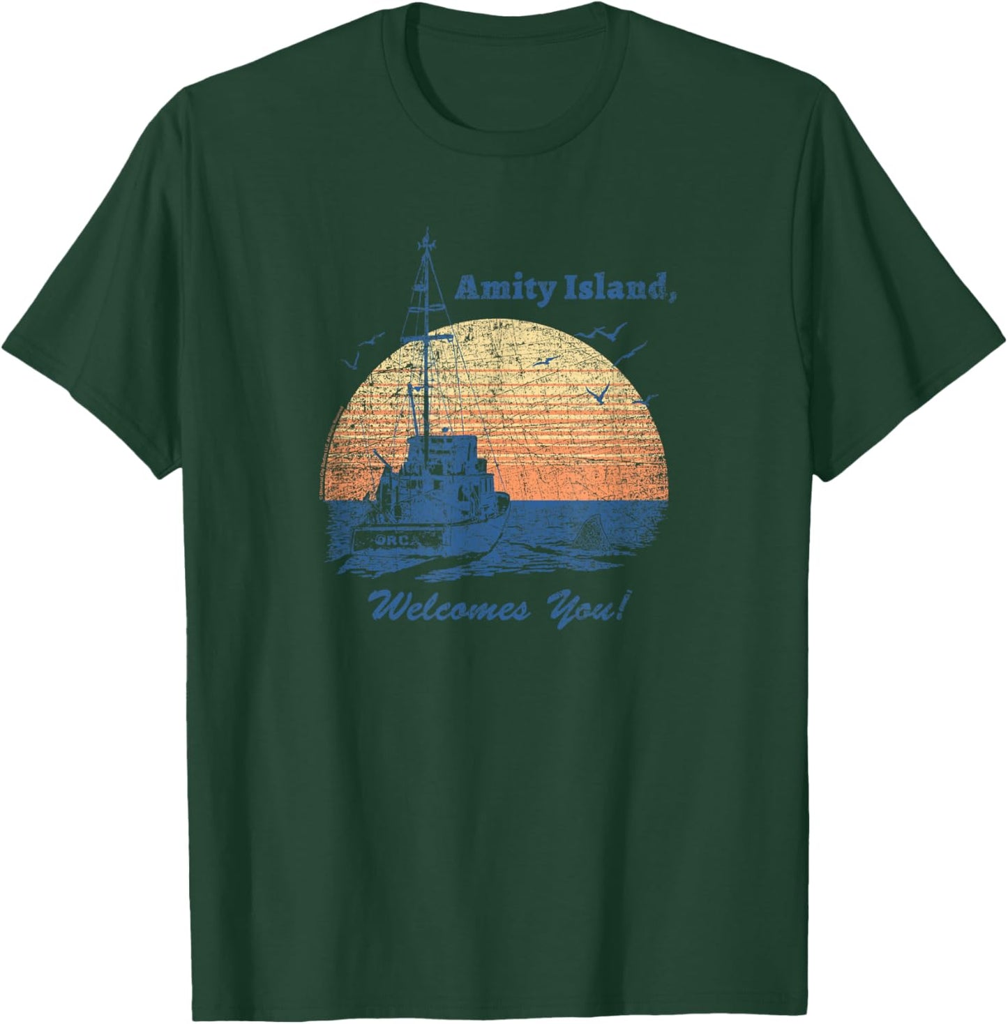 Jaws Vintage Amity Island T-Shirt - T-Shirt | Forest