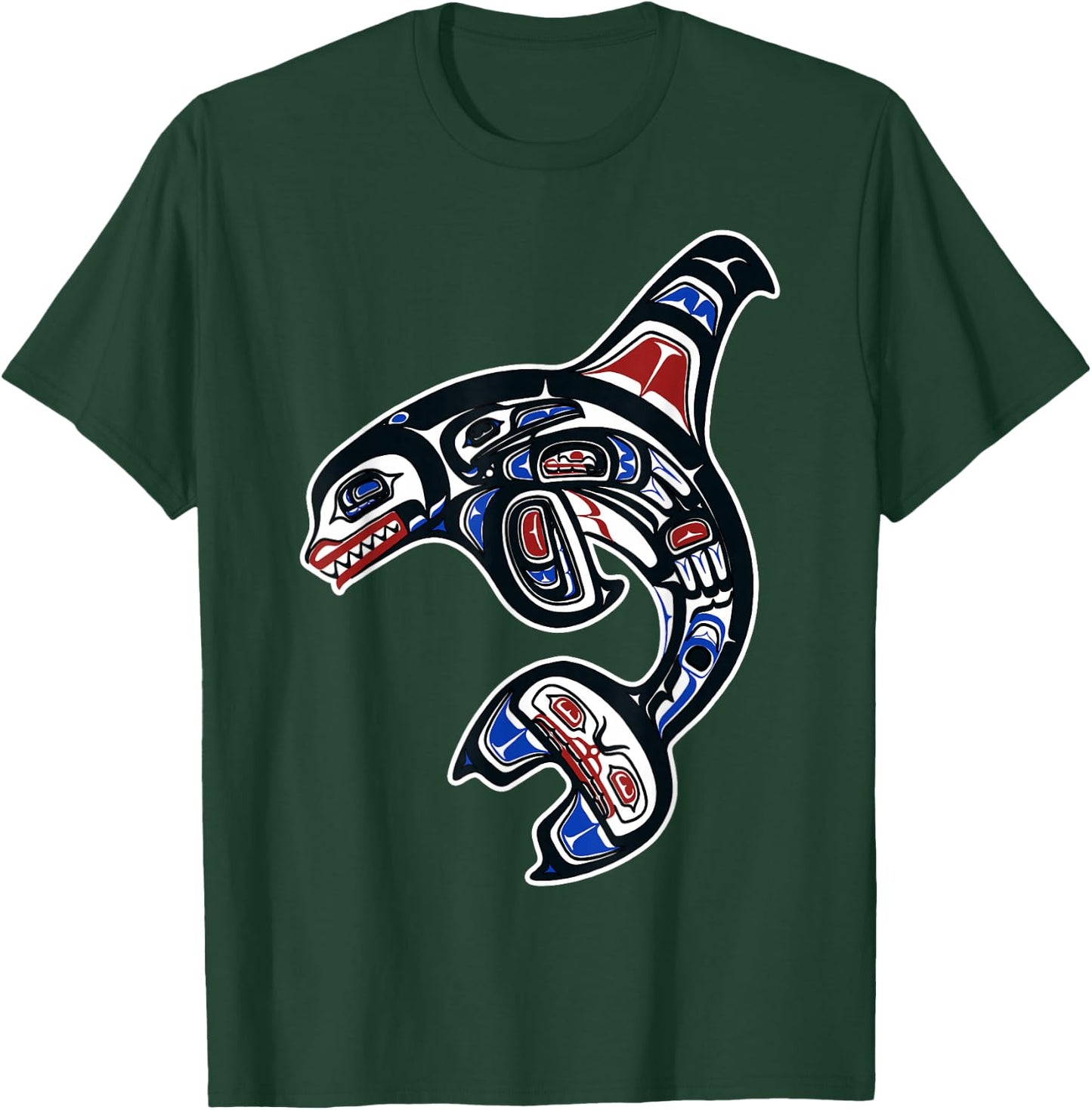 Orca Killer Whale Pacific NW Native American T-Shirt - T-Shirt | Forest