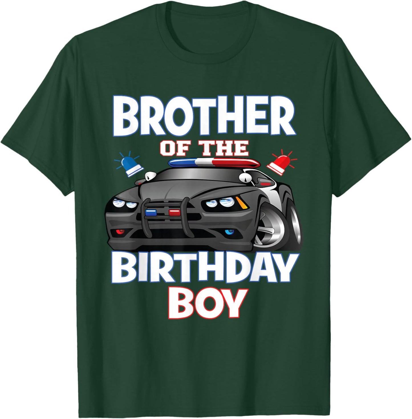 Brother Of The Birthday Boy Policeman Officer Party T-Shirt - T-Shirt | Forest