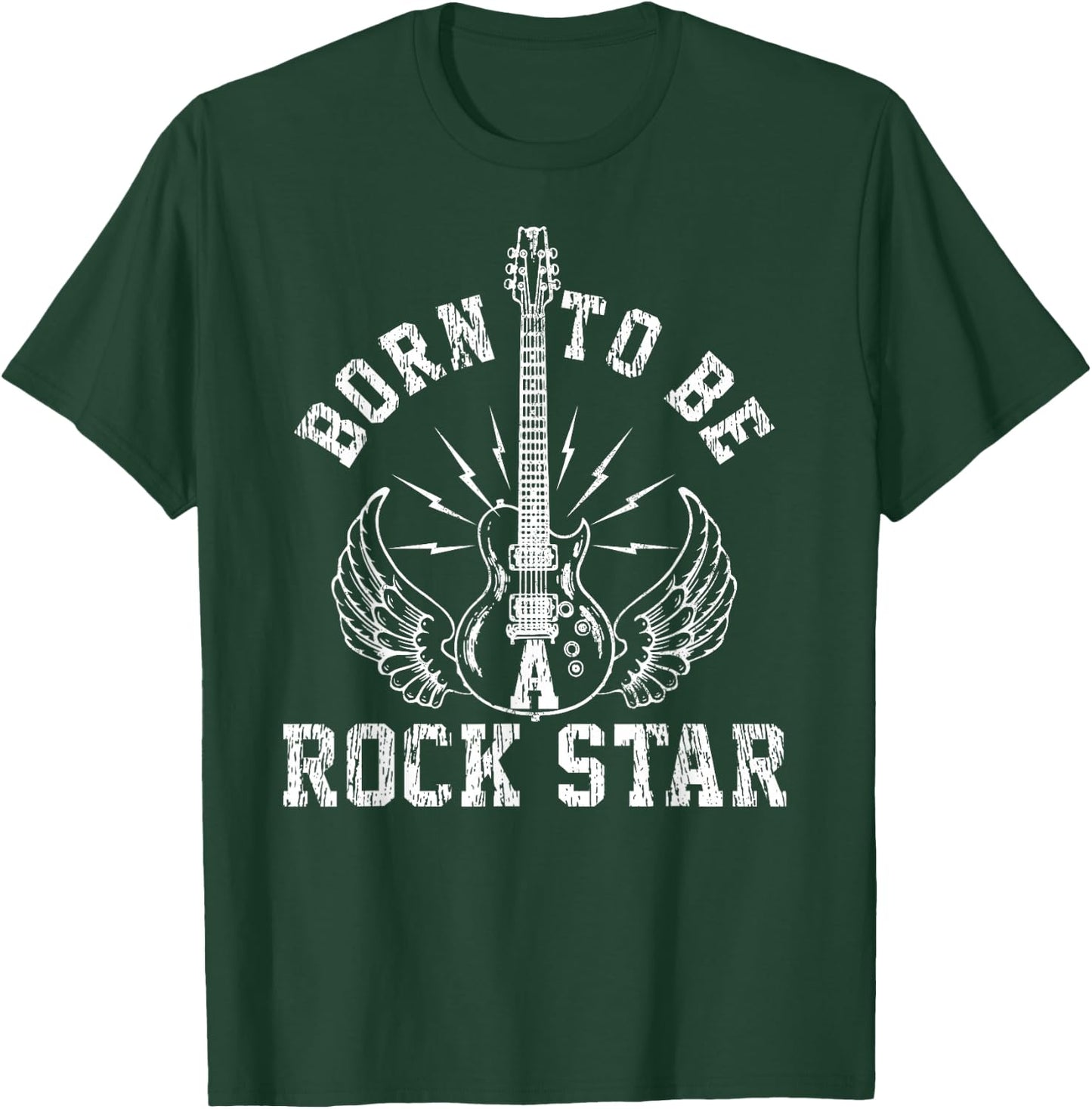 Born To Be A Rock Star Guitar Player Musician Guitarist Gift T-Shirt - T-Shirt | Forest