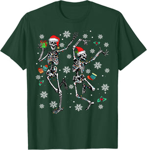 Xmas Tree Christmas Lights Christmas Skeleton Dancing T-Shirt - T-Shirt | Forest