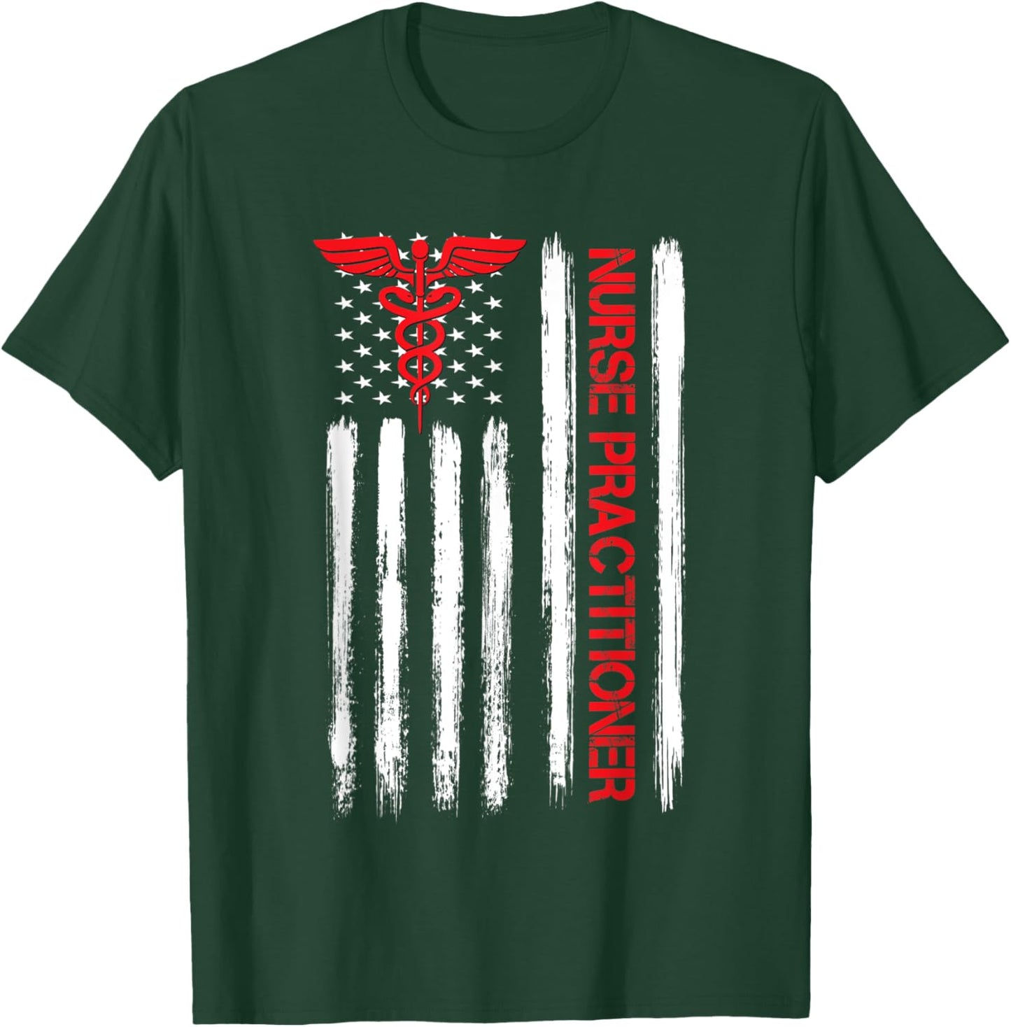 American Flag NP Nurse Practitioner Graduation Gifts T-Shirt - T-Shirt | Forest