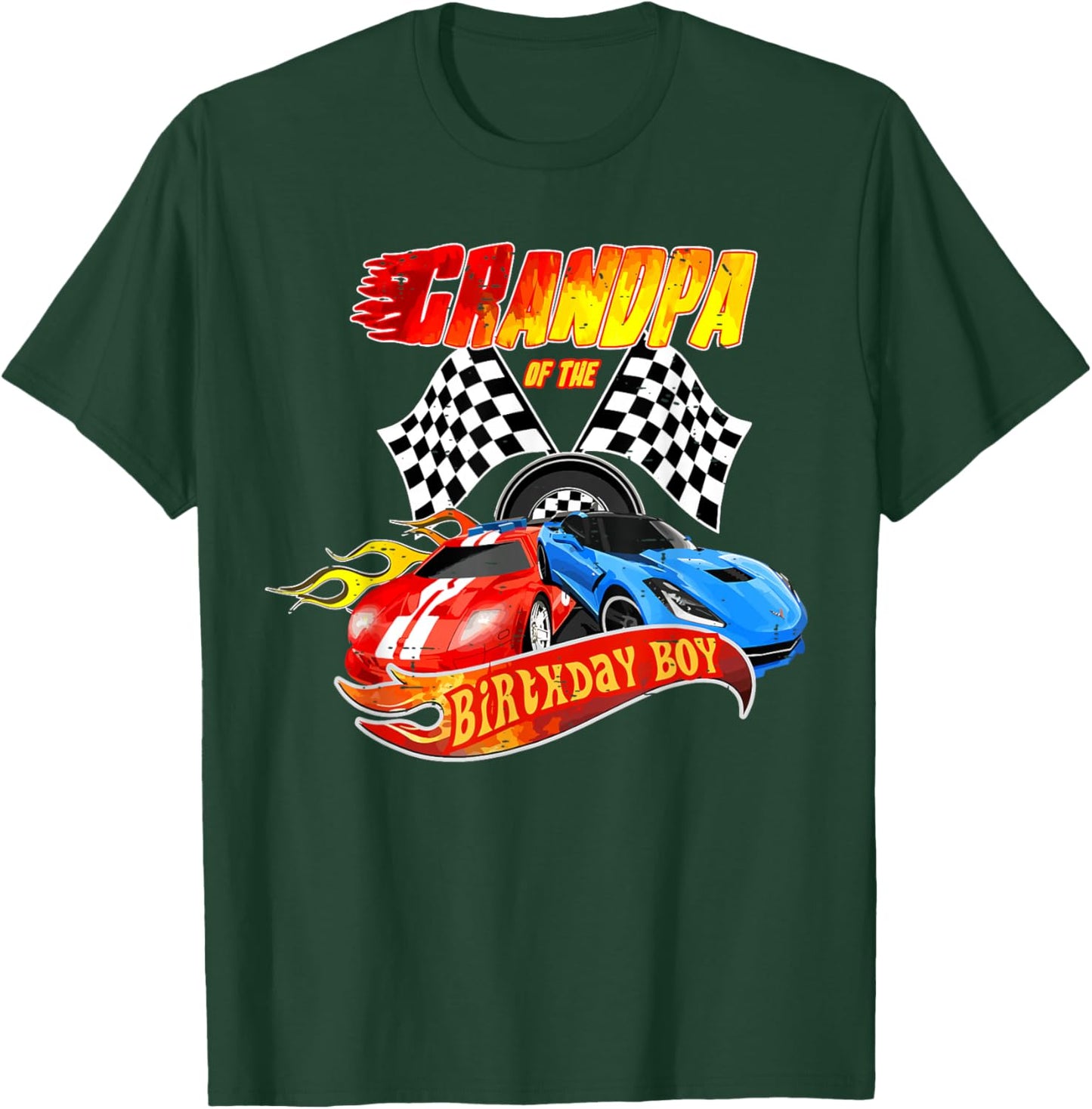 Grandpa Of The Birthday Boy Race Car Birthday Party Racing T-Shirt - T-Shirt | Forest