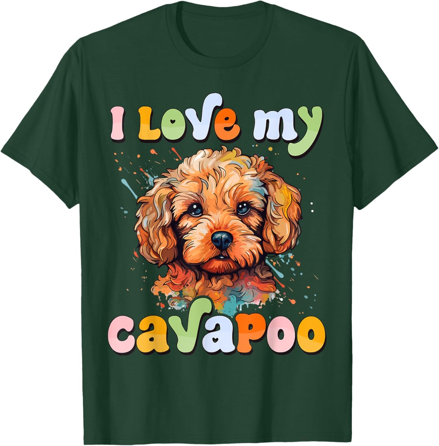 I Love My Cavapoo - Dog Lover Cavoodle Owner Women Girls Kids T-Shirt - T-Shirt | Forest