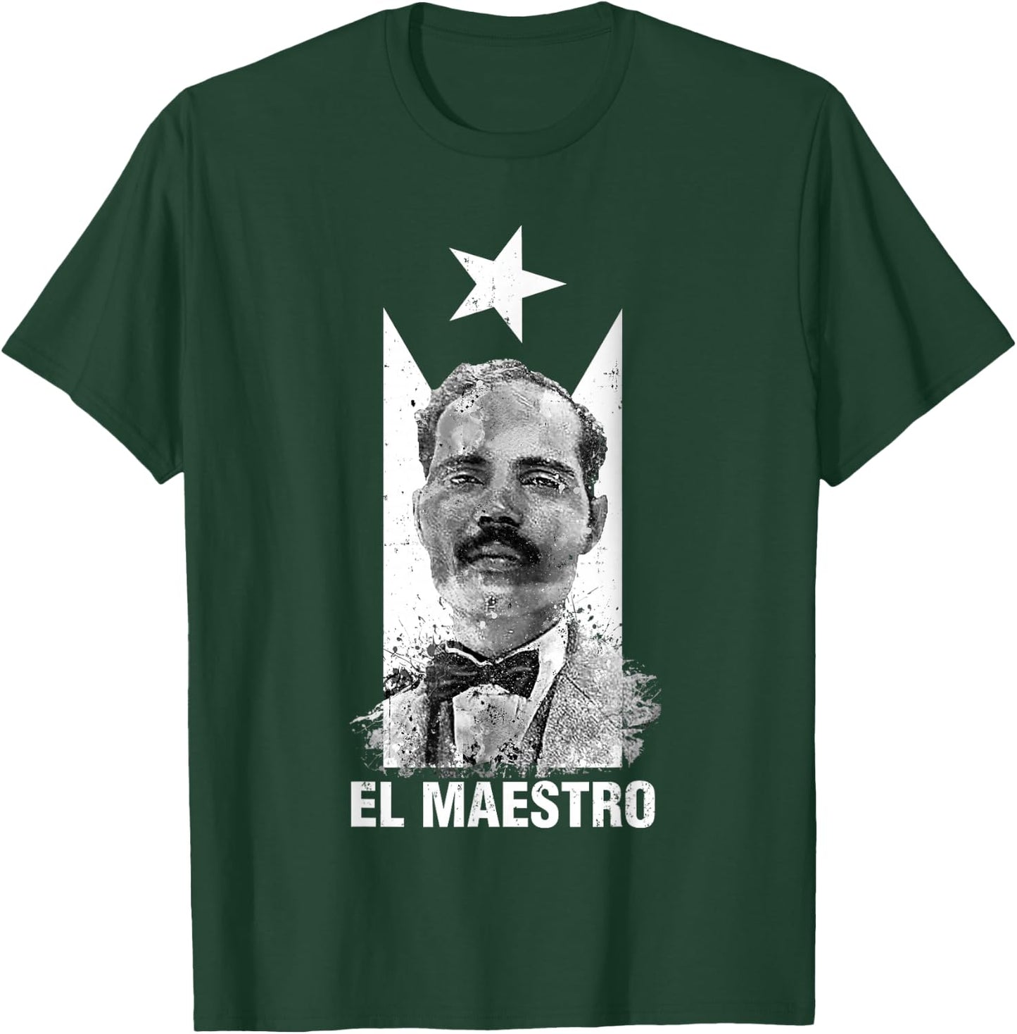 Pedro Albizu Campos Black Puerto Rico Flag El Maestro T-Shirt - T-Shirt | Forest