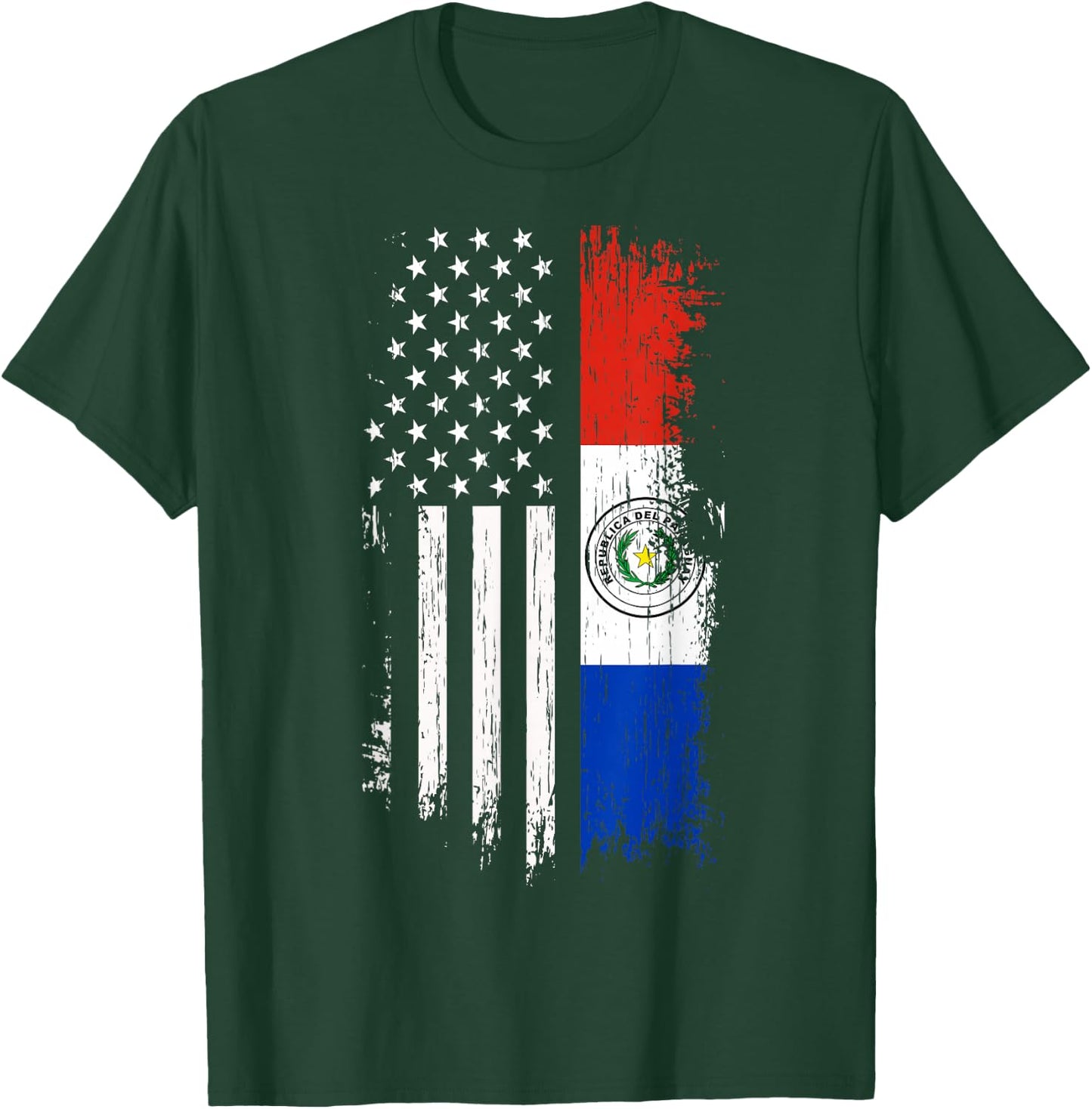 Paraguayan American Flag - Pride Paraguay USA Shirt T-Shirt - T-Shirt | Forest