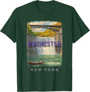 Rochester New York NY Waterfront Charm SD067 T-Shirt - T-Shirt | Forest