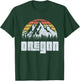 Vintage Oregon Mountains State Nature Sun Retro T Shirt T-Shirt - T-Shirt | Forest