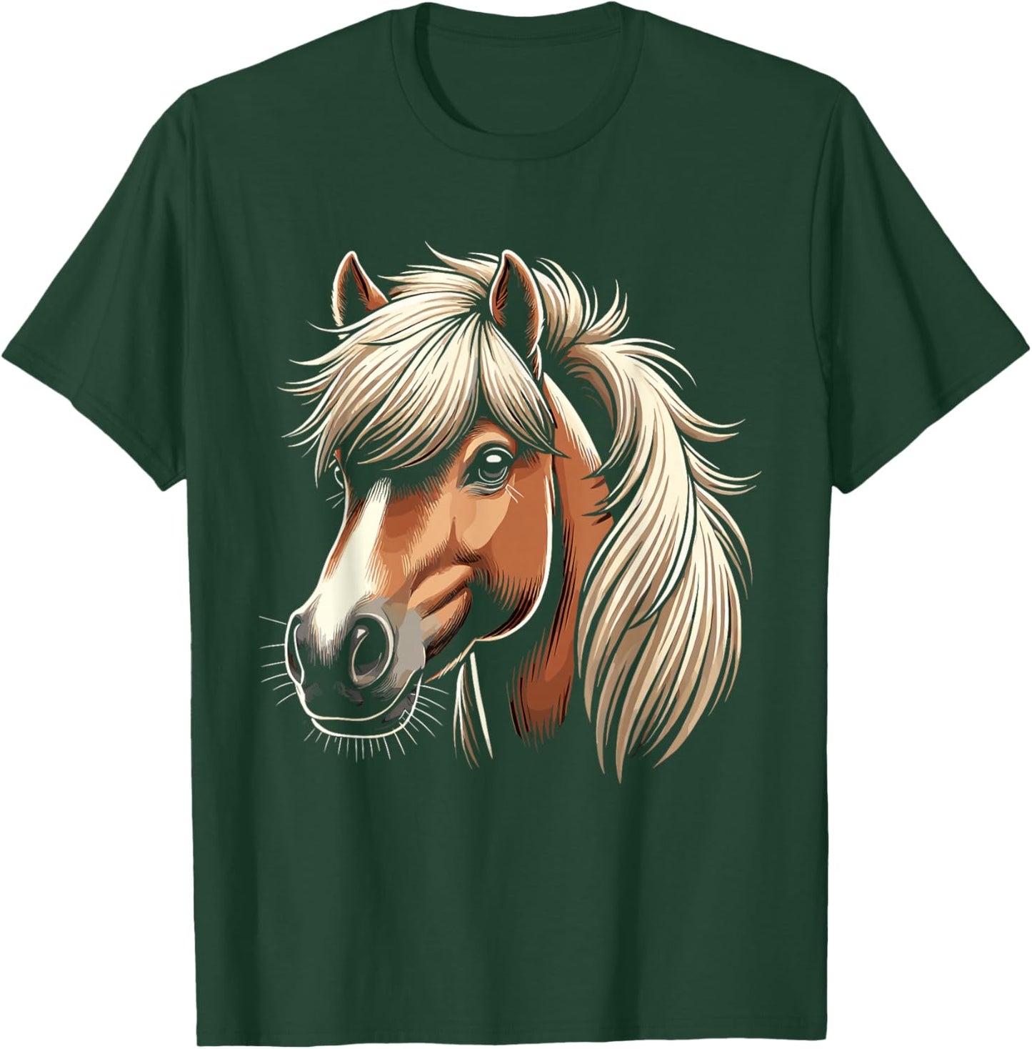 Haflinger Horse Lover Majestic Equine Art Design T-Shirt - T-Shirt | Forest