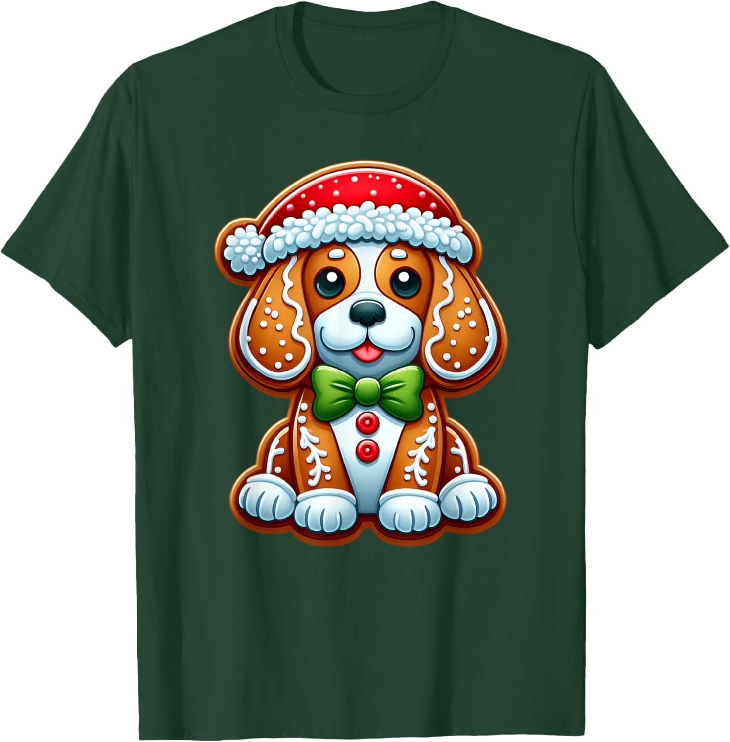Funny Gingerbread Man Beagle Christmas Dog Kids T-Shirt - T-Shirt | Forest