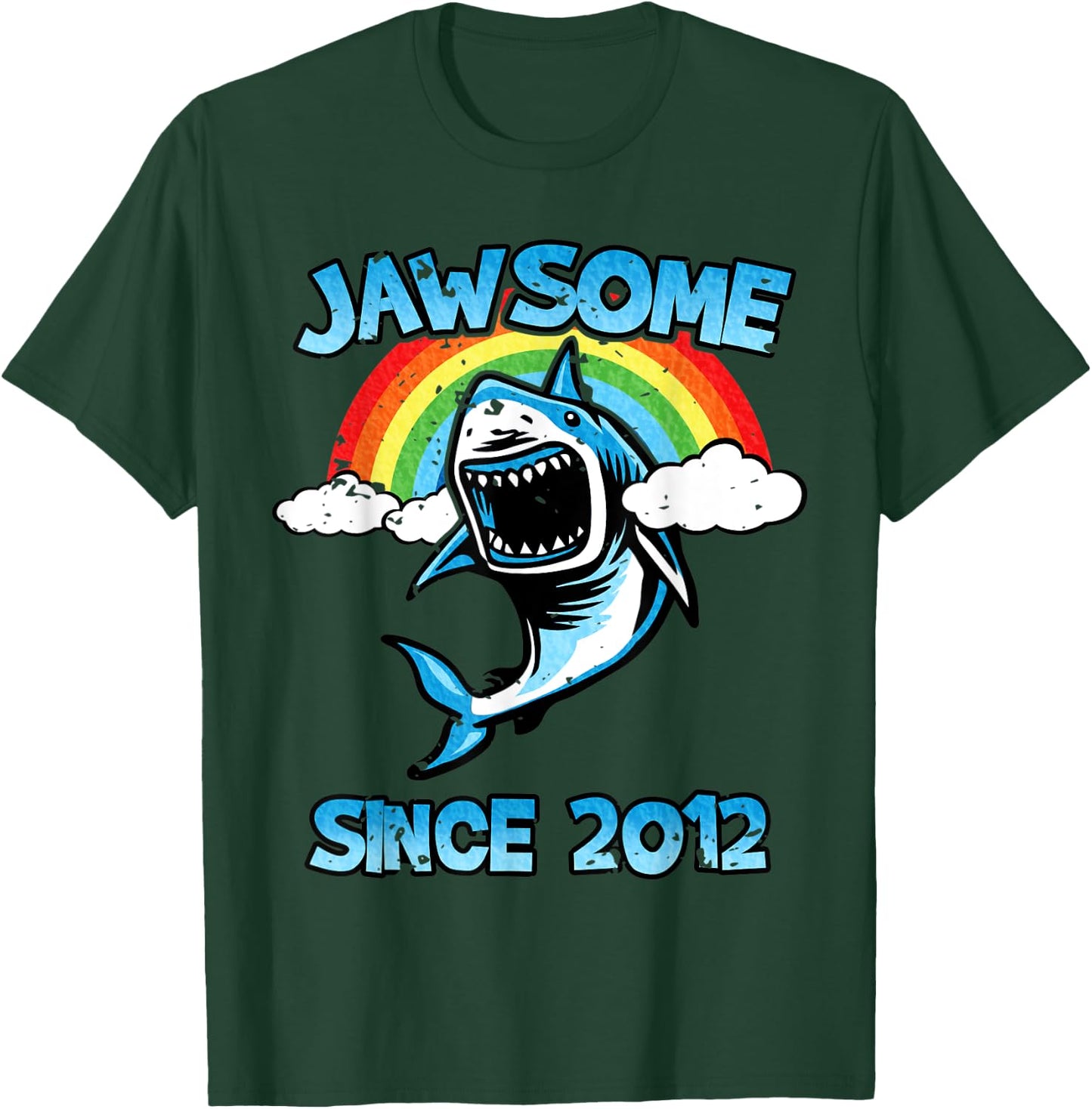 Jawsome Since 2012 Happy Shark 7 Birthday Gift T-Shirt - T-Shirt | Forest