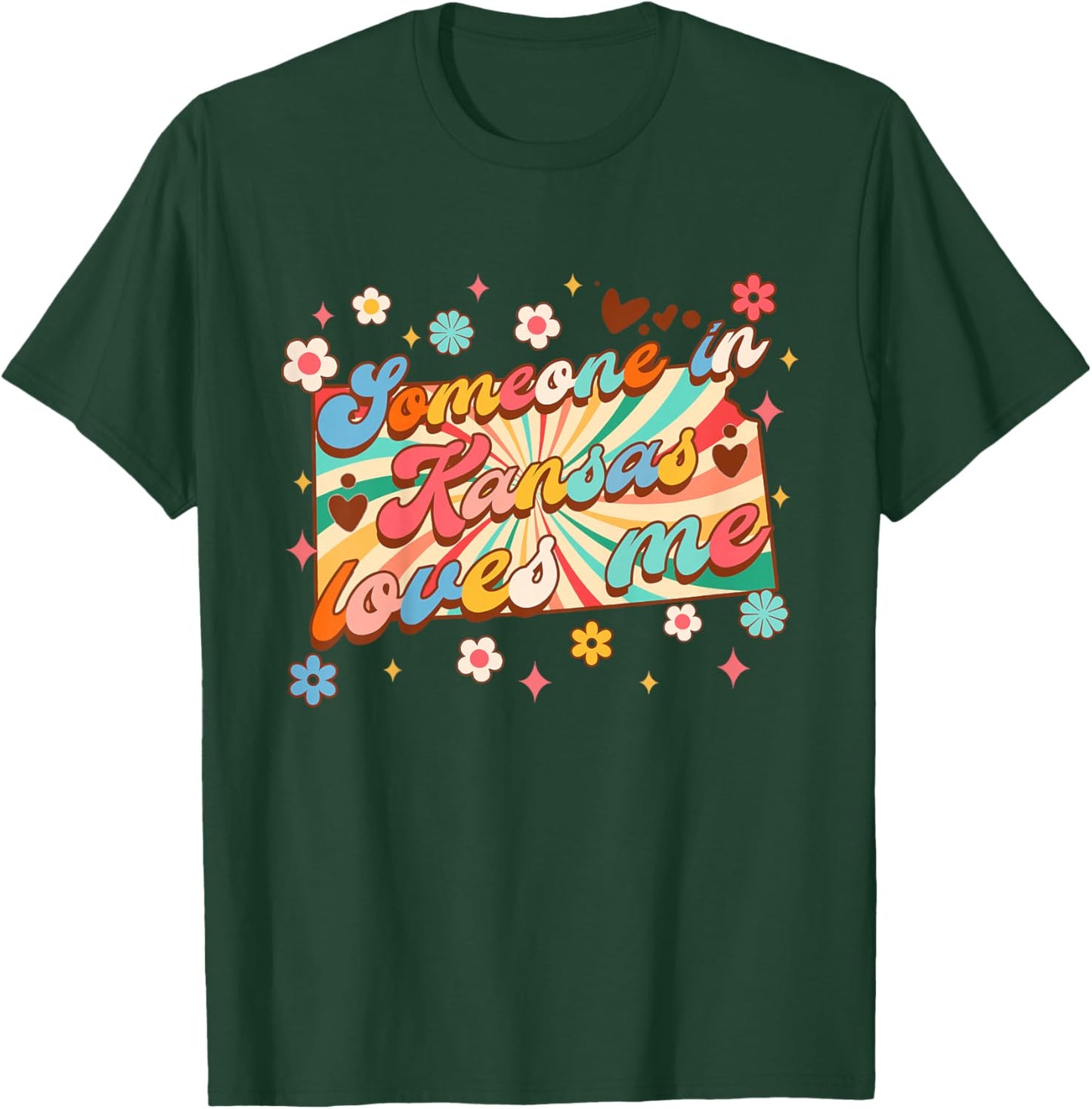 Kids Made In Kansas Baby Shower Someone In Kansas Loves Me T-Shirt - T-Shirt | Forest