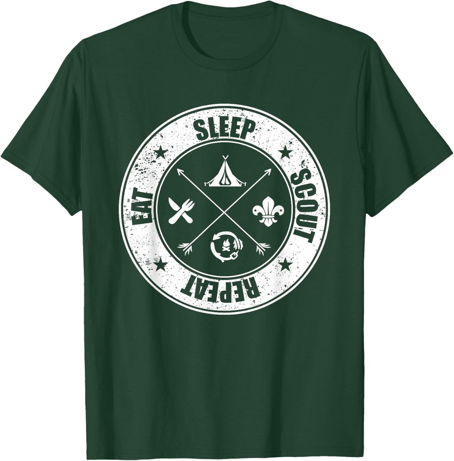 Eat Sleep Scout Repeat Scouting Lover Survival T-Shirt - T-Shirt | Forest