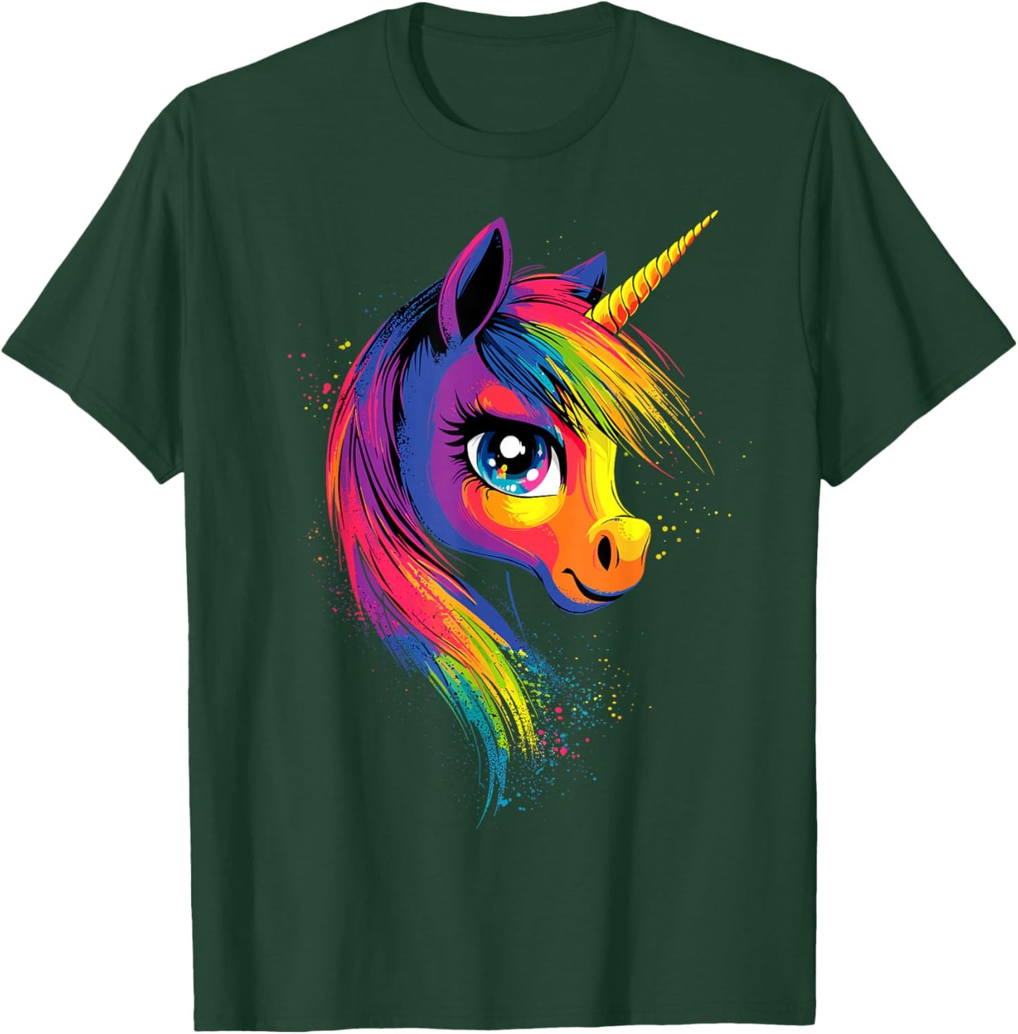 Einhorn Bunt Regenbogen Reiterin Pferde Reiten Einhörner T-Shirt - T-Shirt | Forest