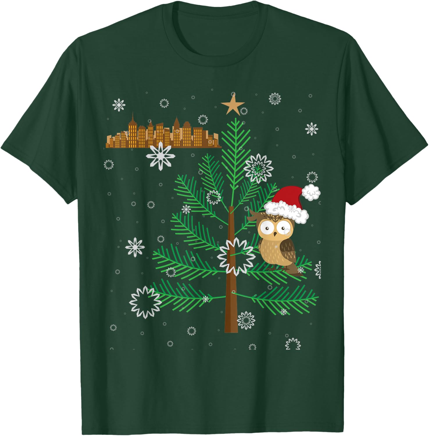 Owl in the City Rockefeller the Owl New York T-Shirt - T-Shirt | Forest