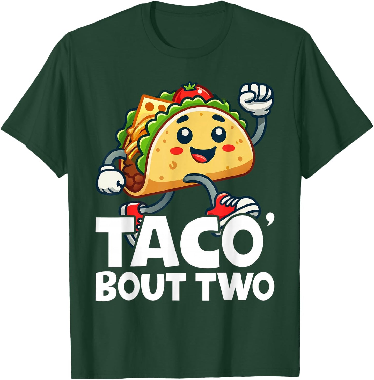 Taco Bout Two Mexican 2 year old Boy Girls Second Birthday T-Shirt - T-Shirt | Forest
