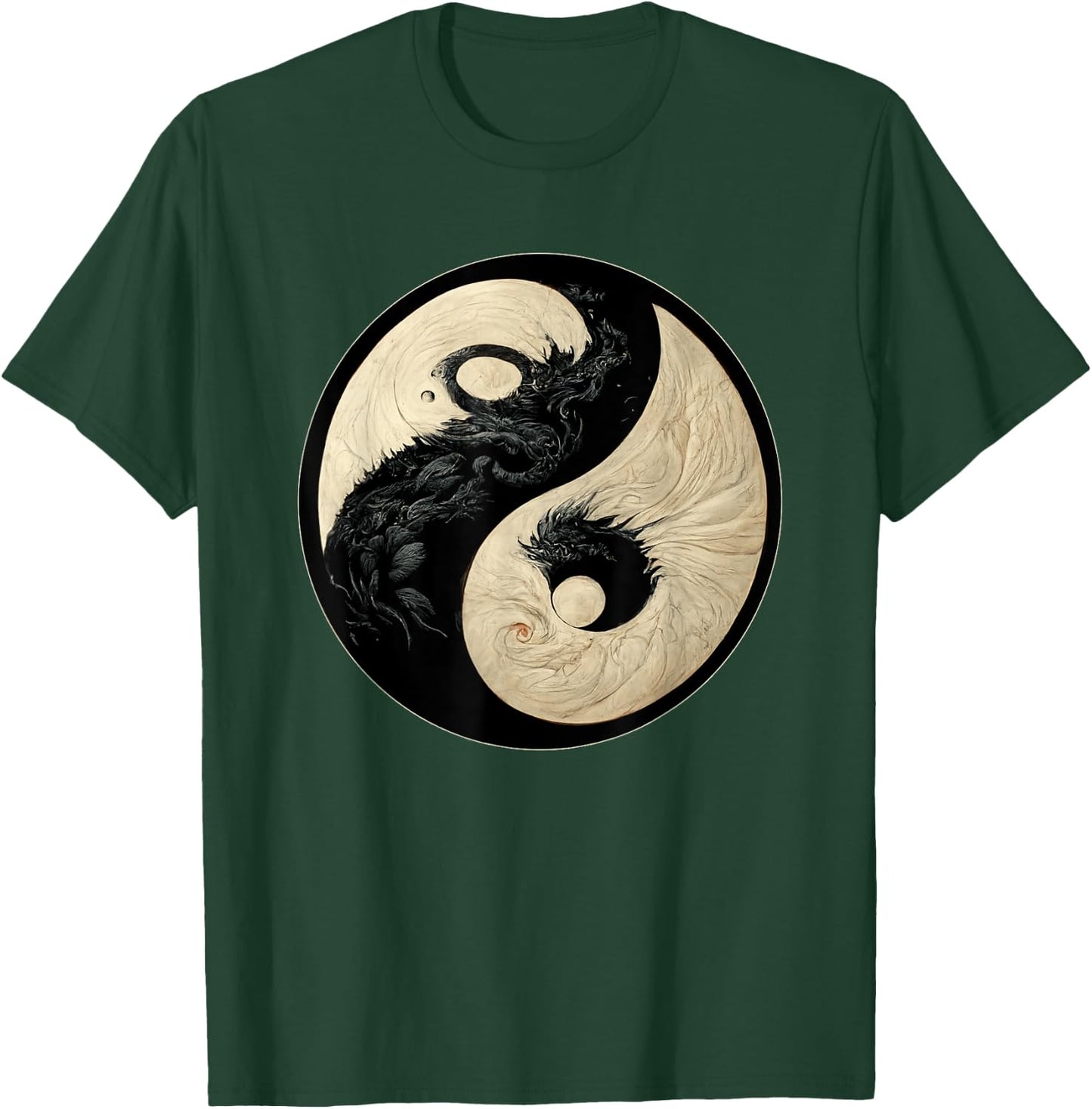 Traditional Black And White Chinese Dragon Kung Fu Yin Yang T-Shirt - T-Shirt | Forest