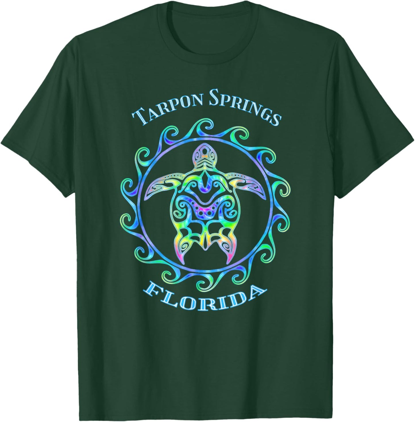 Tarpon Springs Florida Vacation Colorful Turtle T-Shirt - T-Shirt | Forest