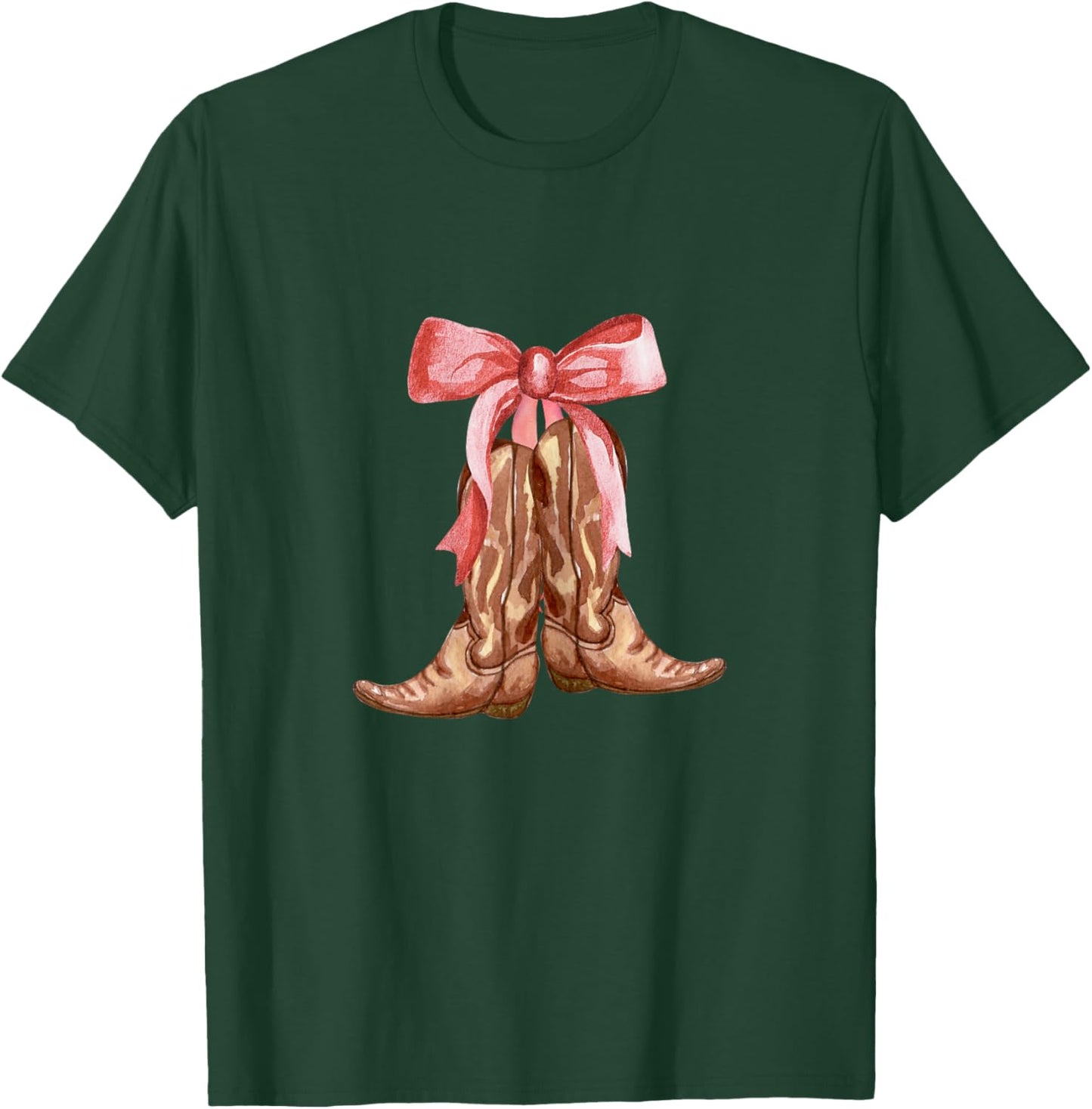 Cowgirl Boots Country Cute Preppy Girls Toddler Kids Women T-Shirt - T-Shirt | Forest
