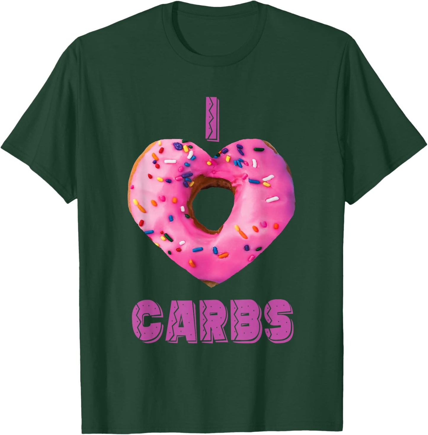 I Love Carbs Pink T-Shirt - T-Shirt | Forest