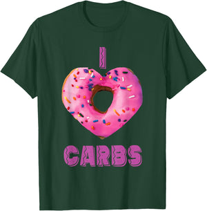 I Love Carbs Pink T-Shirt - T-Shirt | Forest