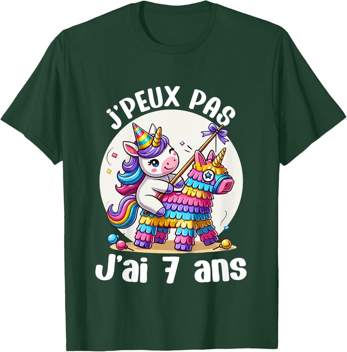 Child Je Peux Pas J'ai 7 Years Birthday Unicorn Girl Pinata , Blue, 2 T-Shirt - T-Shirt | Forest