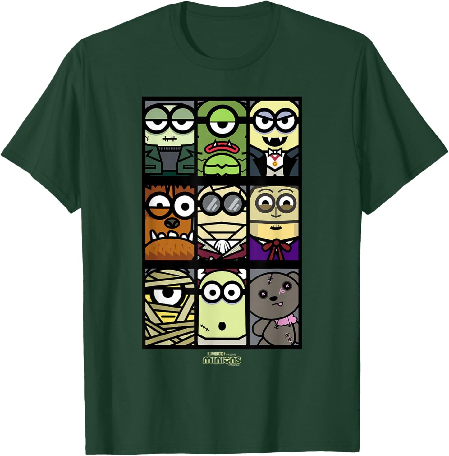 Minions Monsters Minions Squares Halloween T-Shirt - T-Shirt | Forest