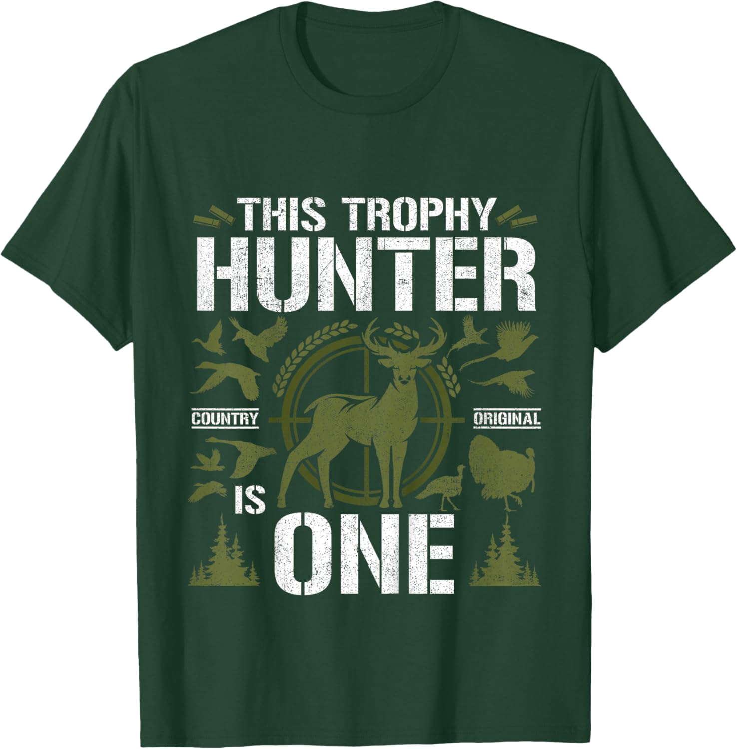 1 Year Old Hunting Birthday Party Duck Deer Hunter 1st Gift T-Shirt - T-Shirt | Forest