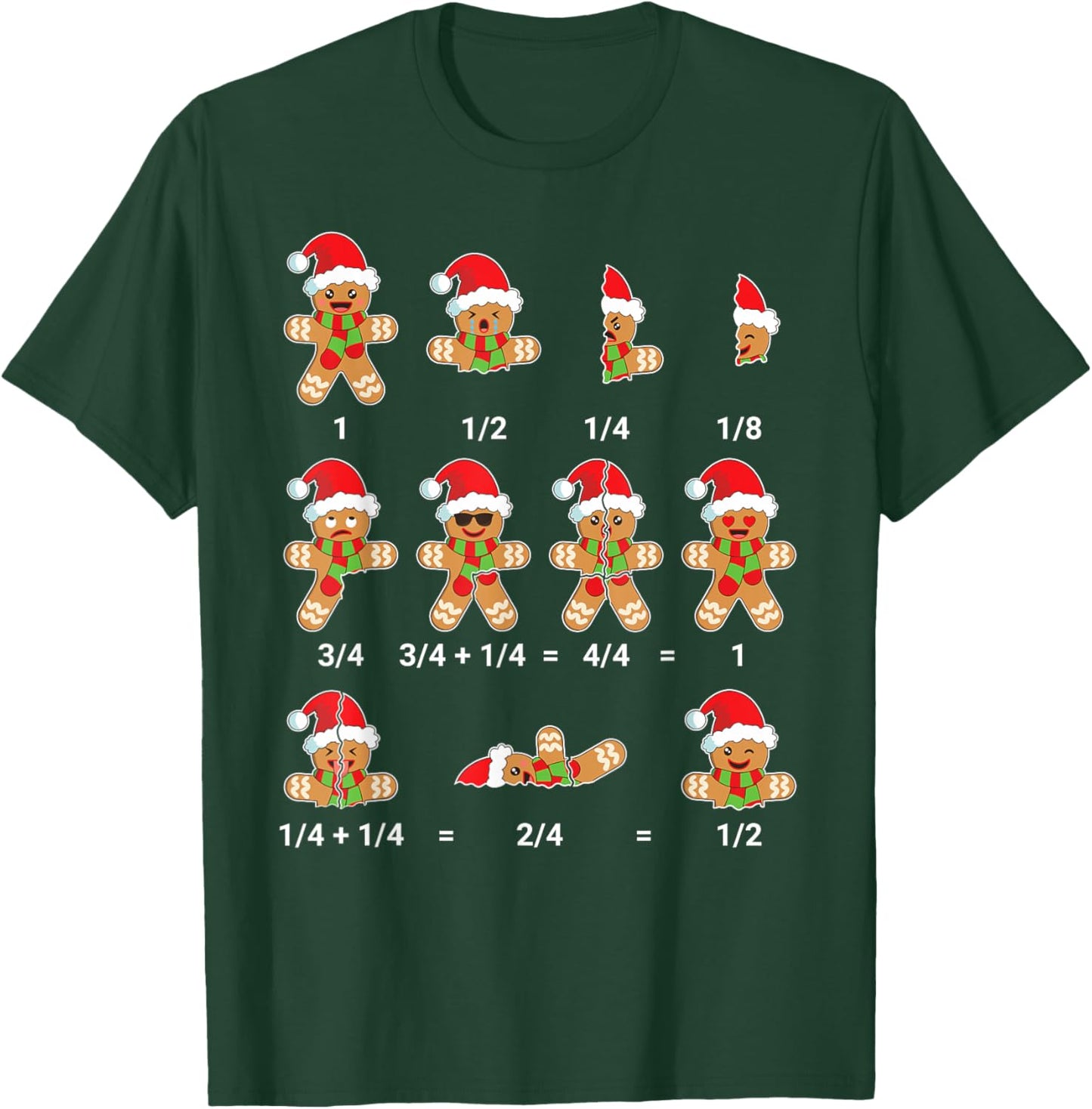 Christmas Math Shirt Men Women Kids Gingerbread Cookie T-Shirt - T-Shirt | Forest