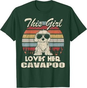 Cavapoo Girl Cool Vintage Retro for Dog Mom T-Shirt - T-Shirt | Forest