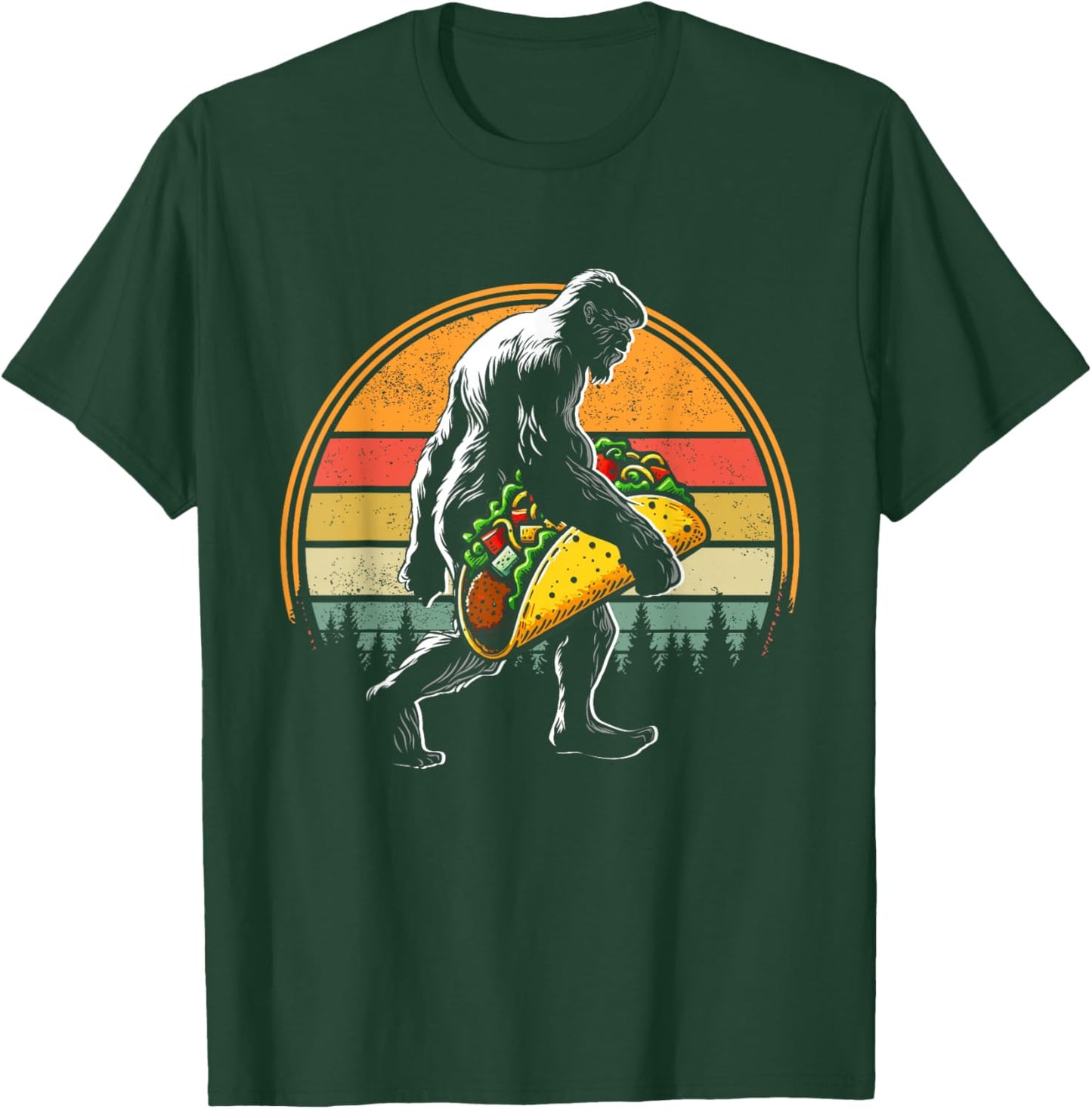 Sasquatch Bigfoot Carrying Taco Funny Cinco de Mayo Boys Men T-Shirt - T-Shirt | Forest