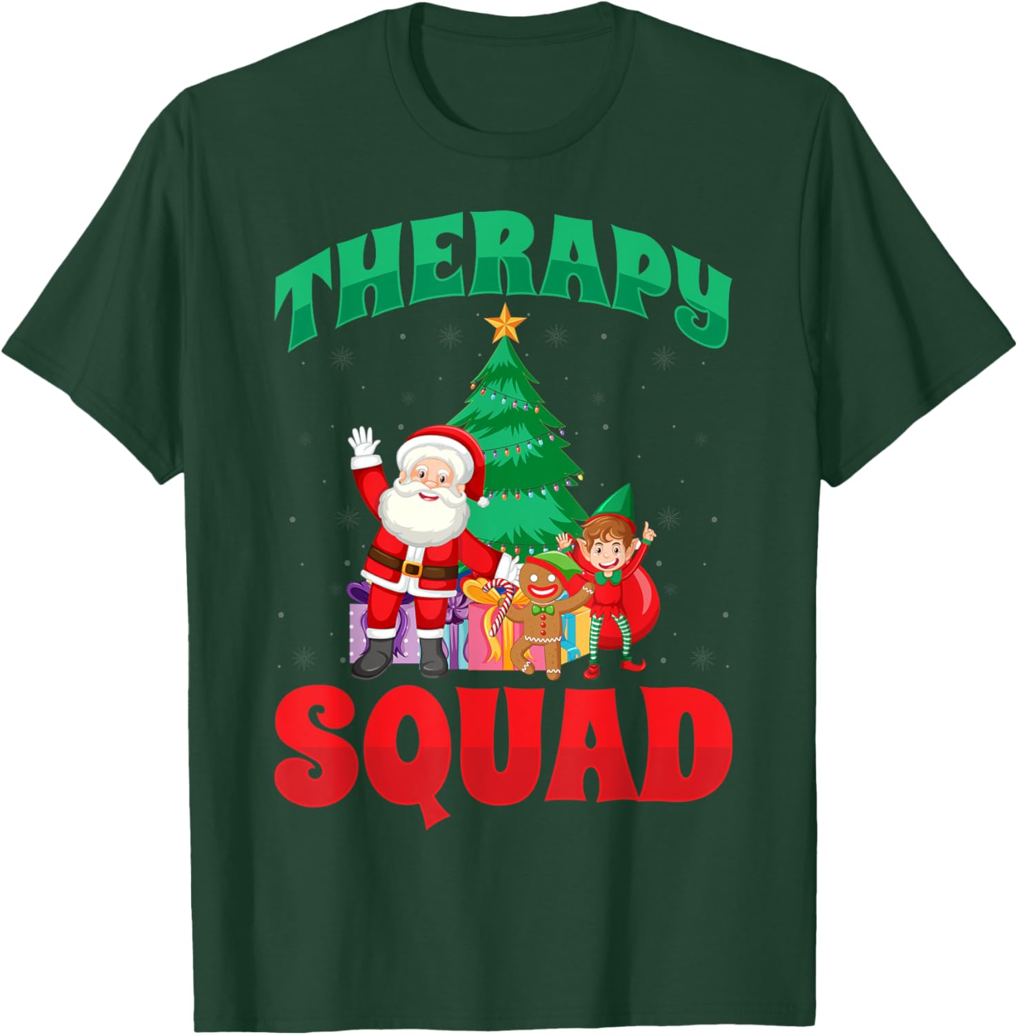 Therapy Squad Xmas Santa SLP Speech Pathologists Christmas T-Shirt - T-Shirt | Forest