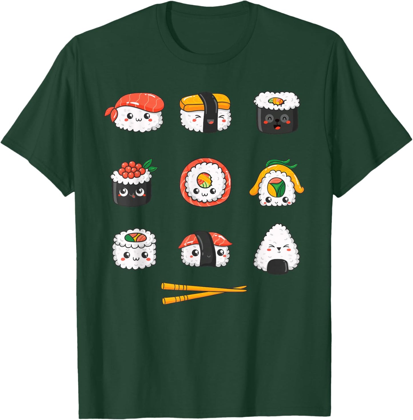 Assorted Sushi Rice Japanese Food Kawaii Otaku T-Shirt - T-Shirt | Forest