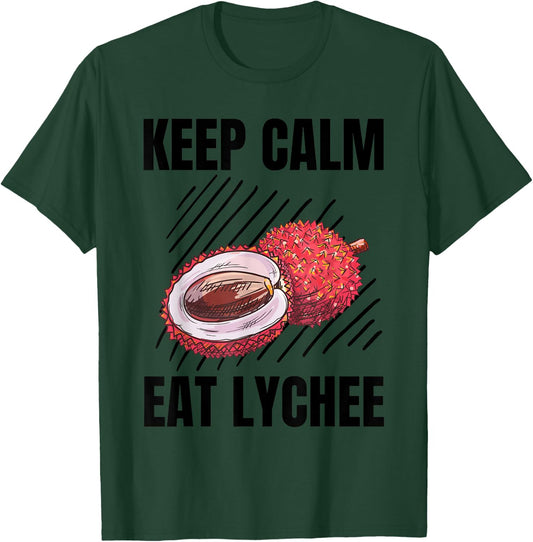 Keep Calm Eat Lychee Vintage Grunge Lychee Lover T-Shirt - T-Shirt | Forest
