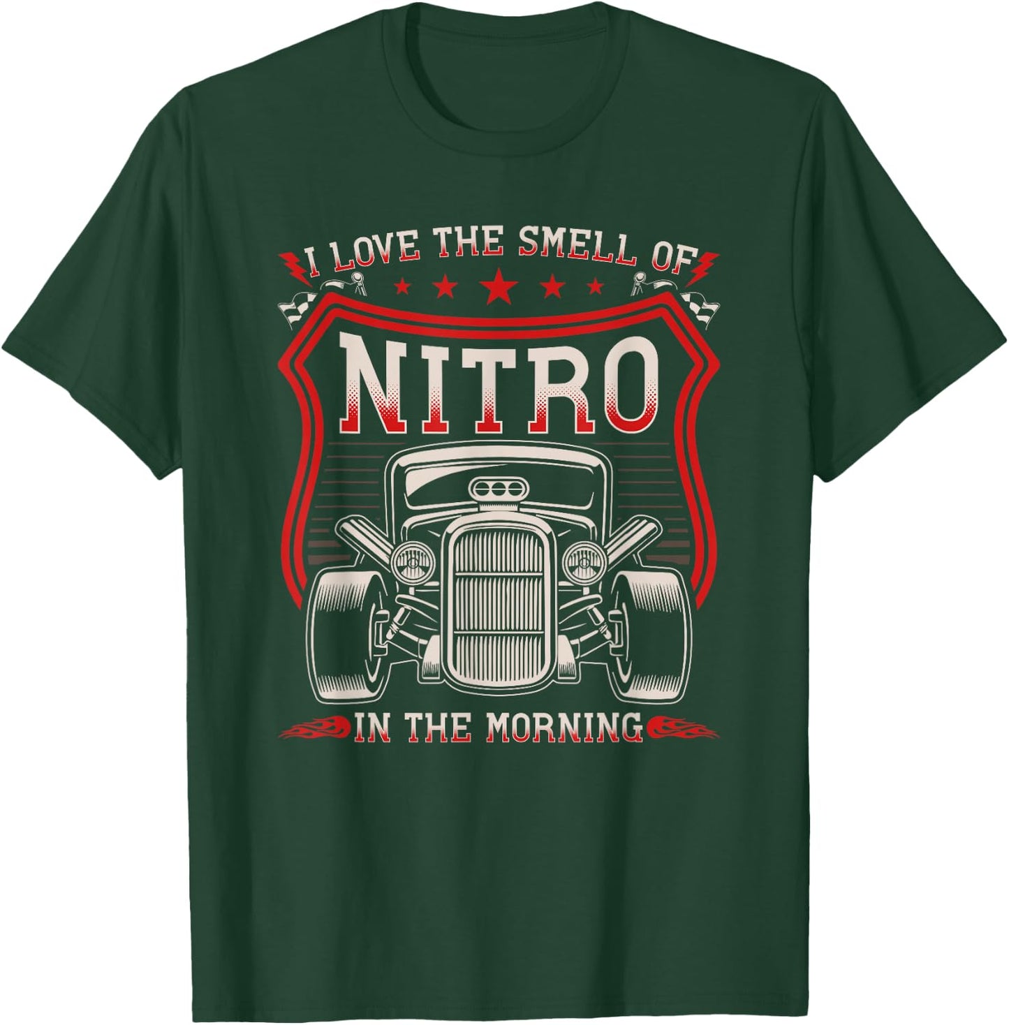 I Love The Smell Of Nitro, Retro Hot Rod Racing Car T-Shirt - T-Shirt | Forest