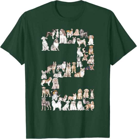 2nd Birthday Toddler Boys Kids Girls Dog Lovers 2 Year Old T-Shirt - T-Shirt | Forest